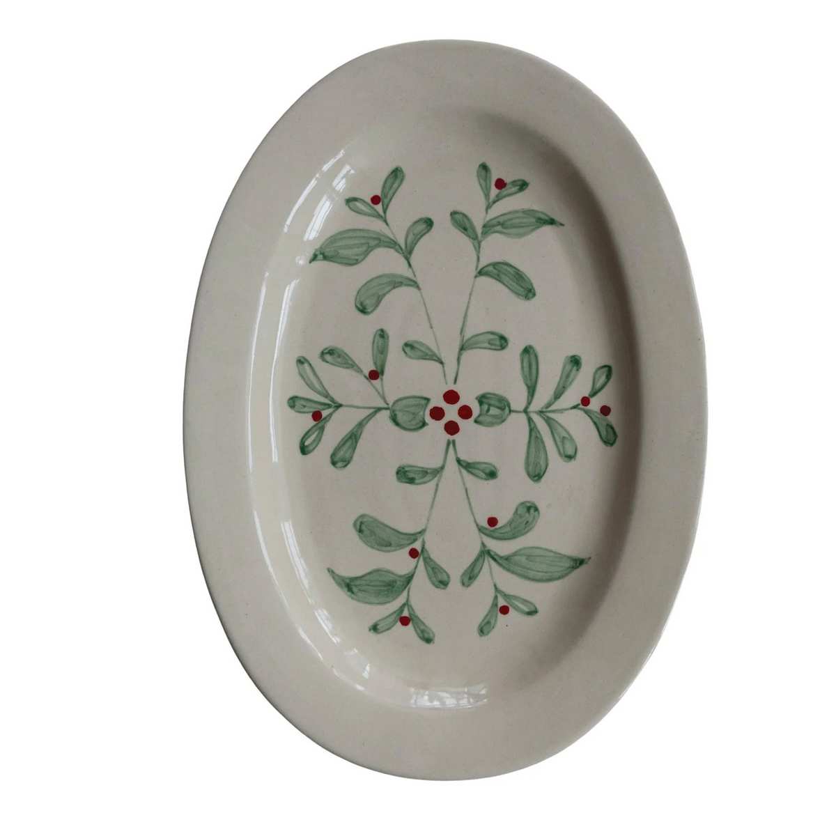 Hand-painted Mistletoe Platter