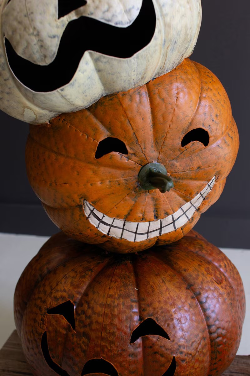 Metal Halloween Stacked Jack-O-Lanterns