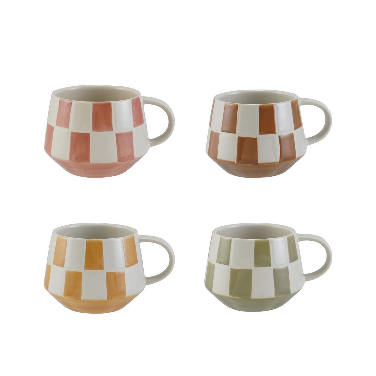 Stoneware Check Mug