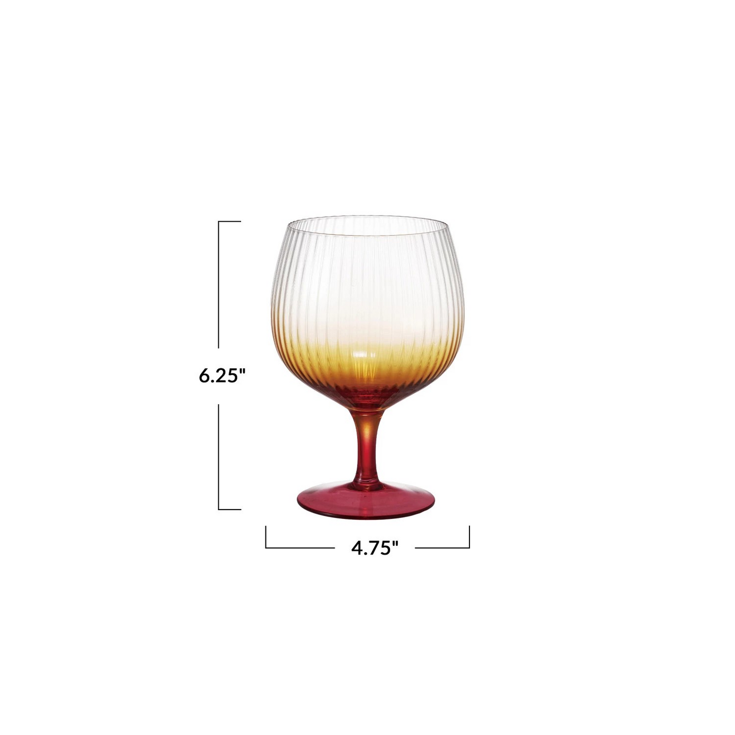 Orange Fluted Stemware