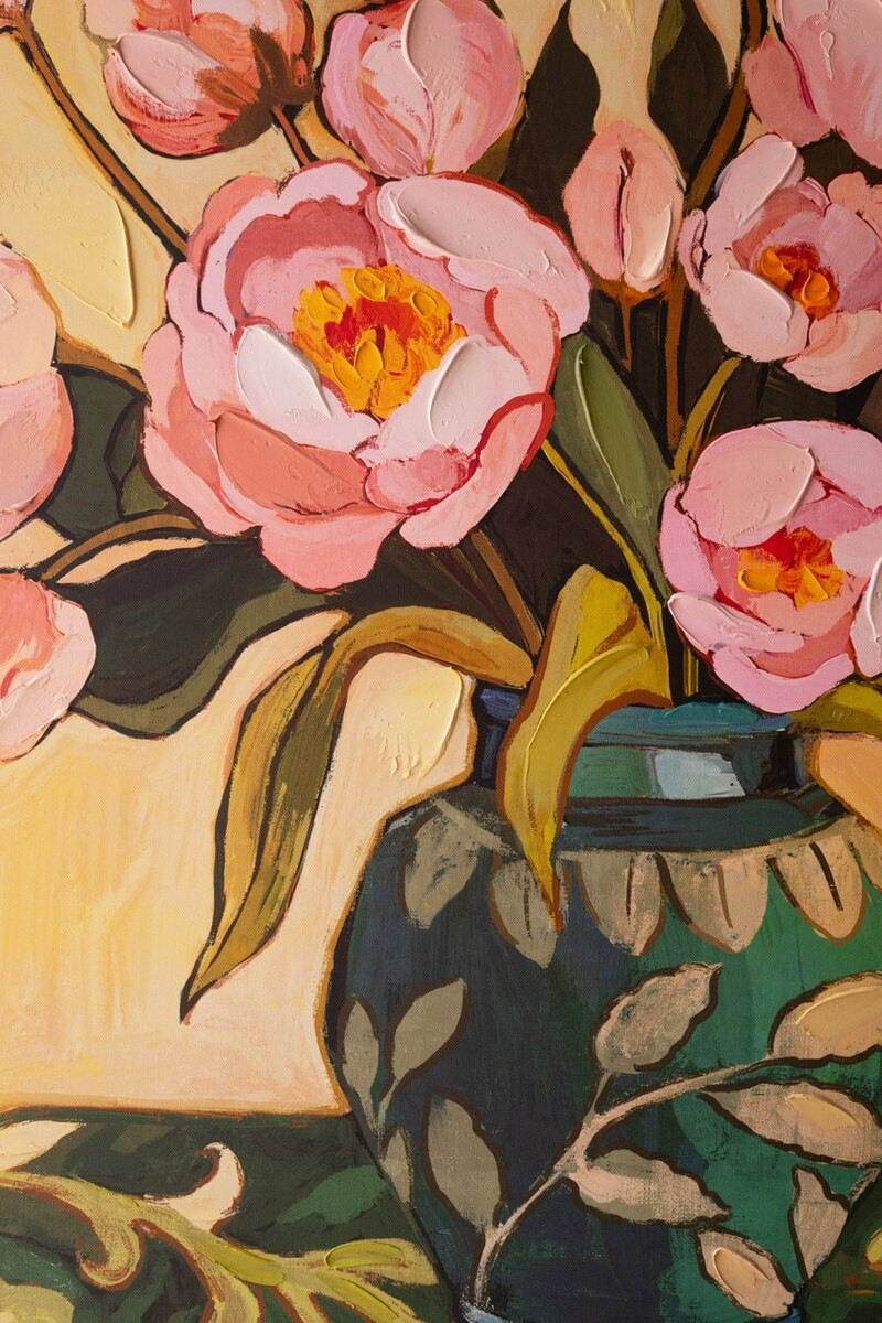 Peonies in a Vase Framed Portrait