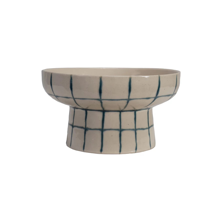 Hand-painted Stoneware Footed Bowl