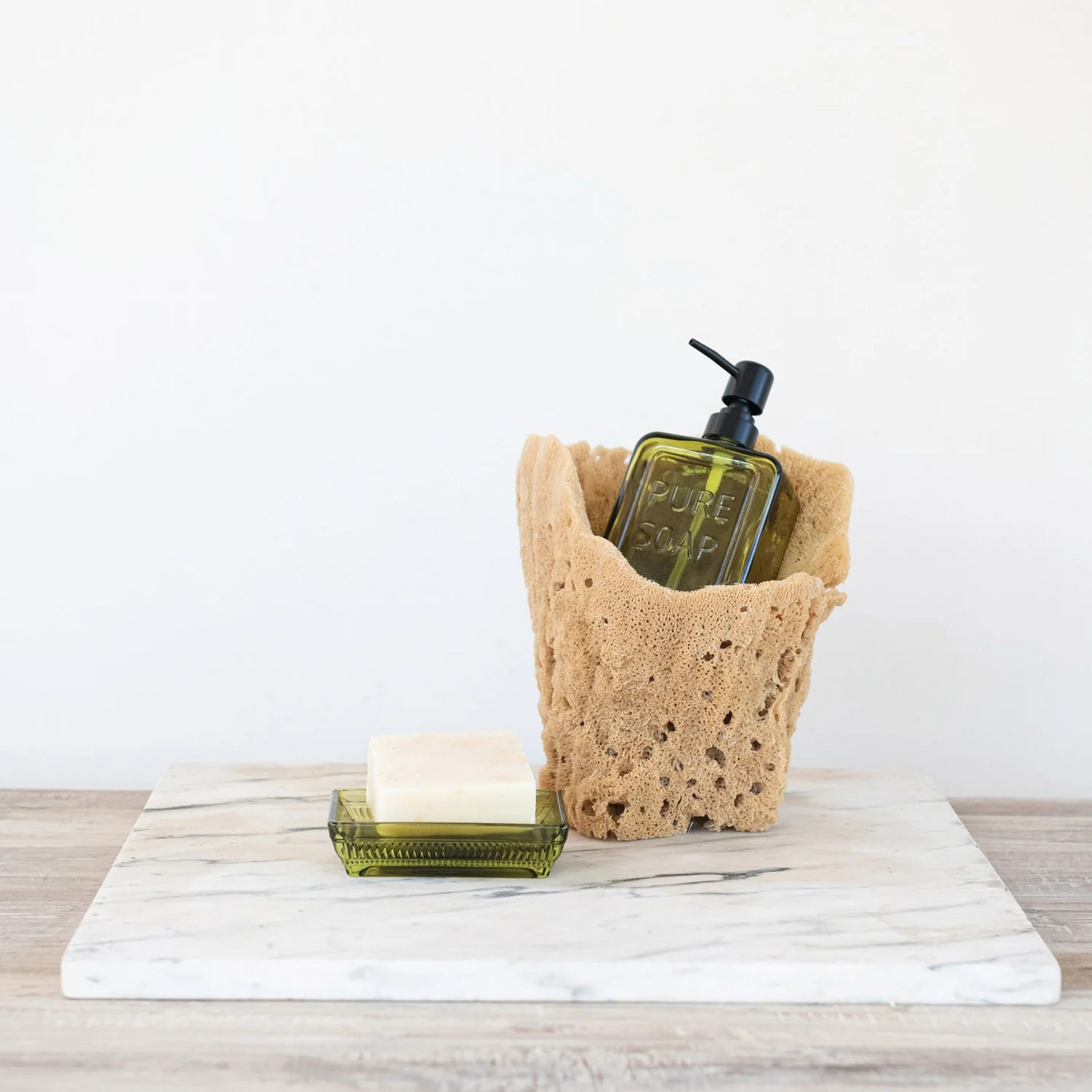 Green Glass Soap Dispenser