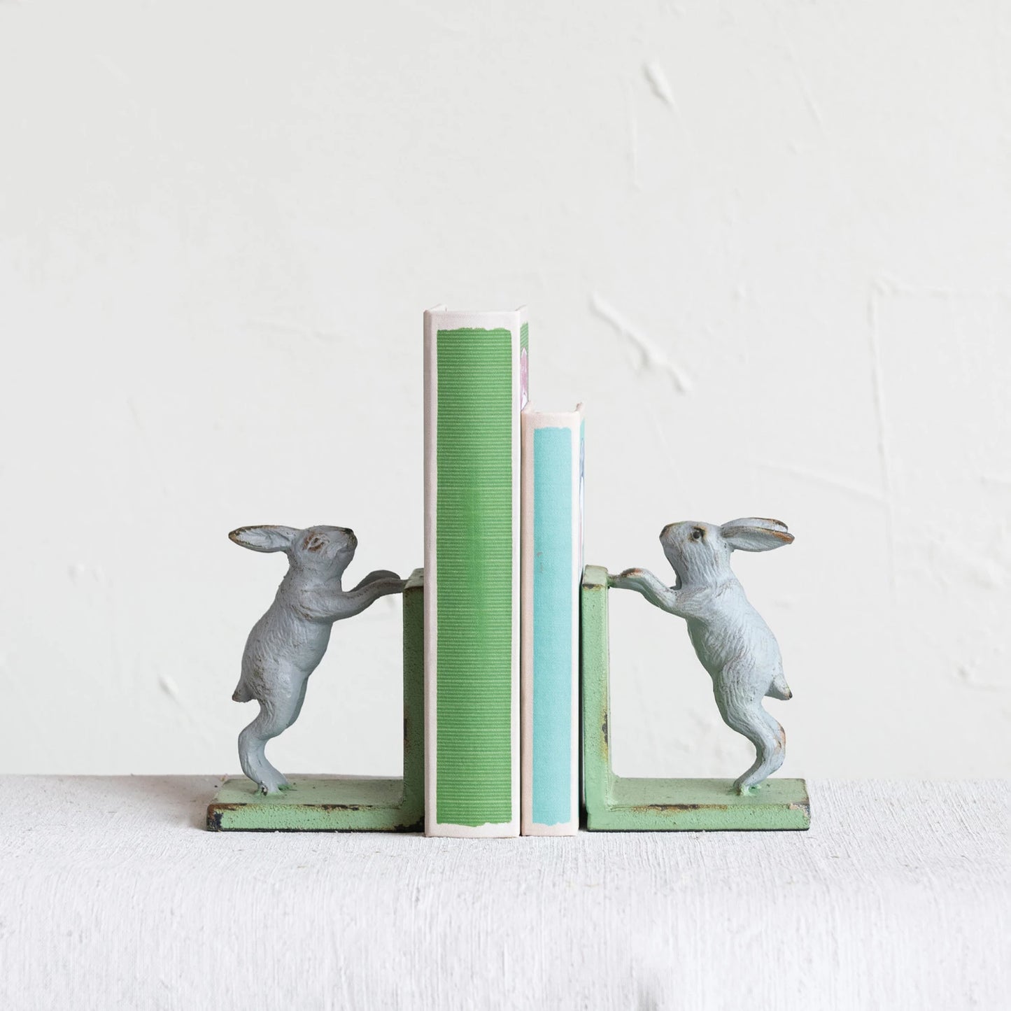 Iron Rabbit Bookends