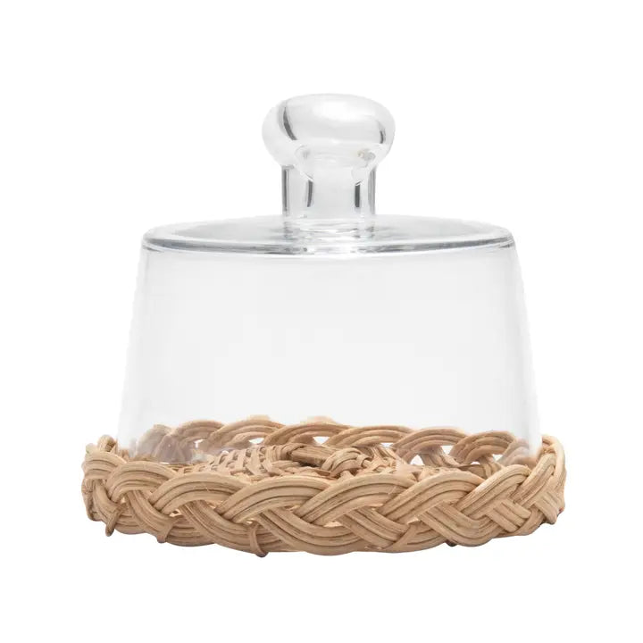 Cane & Glass Round Food Dome
