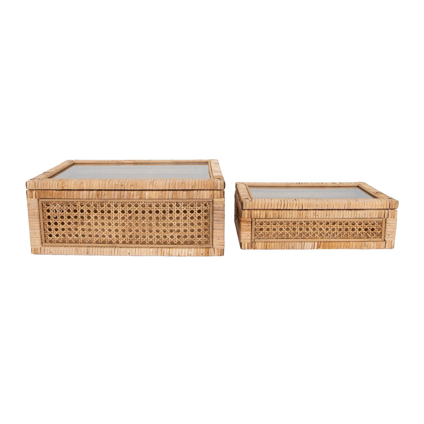 Rattan Glass Box