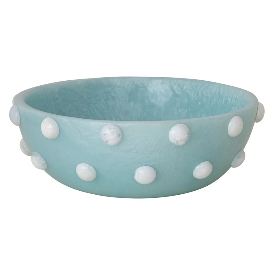 Marbled Resin Hobnail Bowl