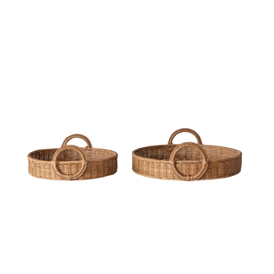 Decorative Rattan Round Trays