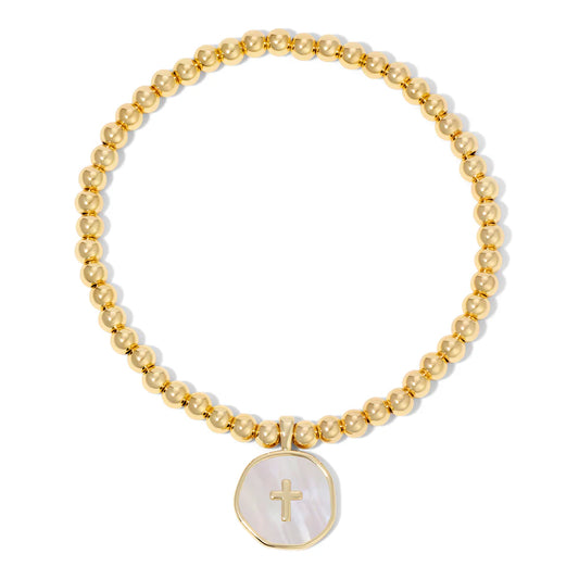 Enamel Cross Charm Bracelet