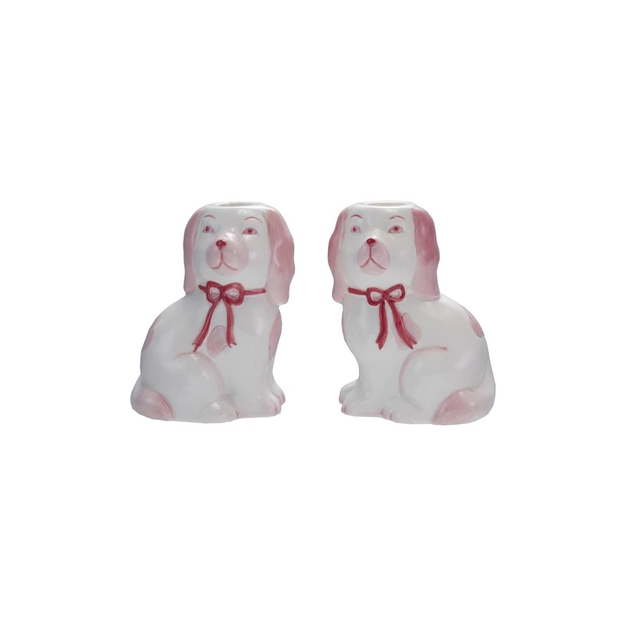 Pink Staffordshire Taper Holder