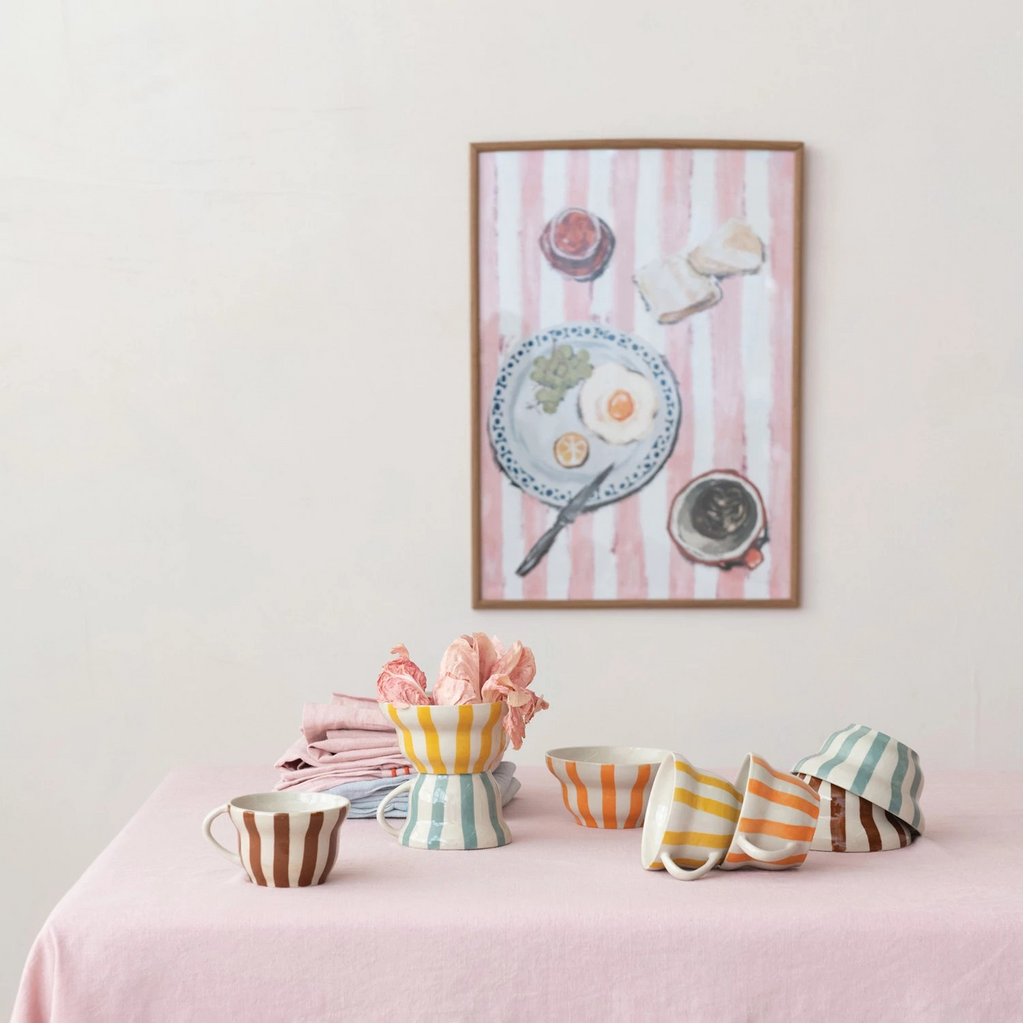Hand-Painted Stripe Bowl