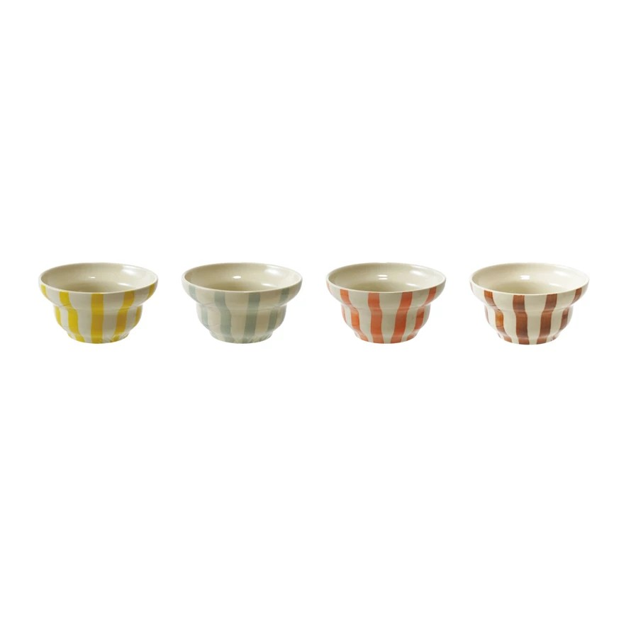 Hand-Painted Stripe Bowl