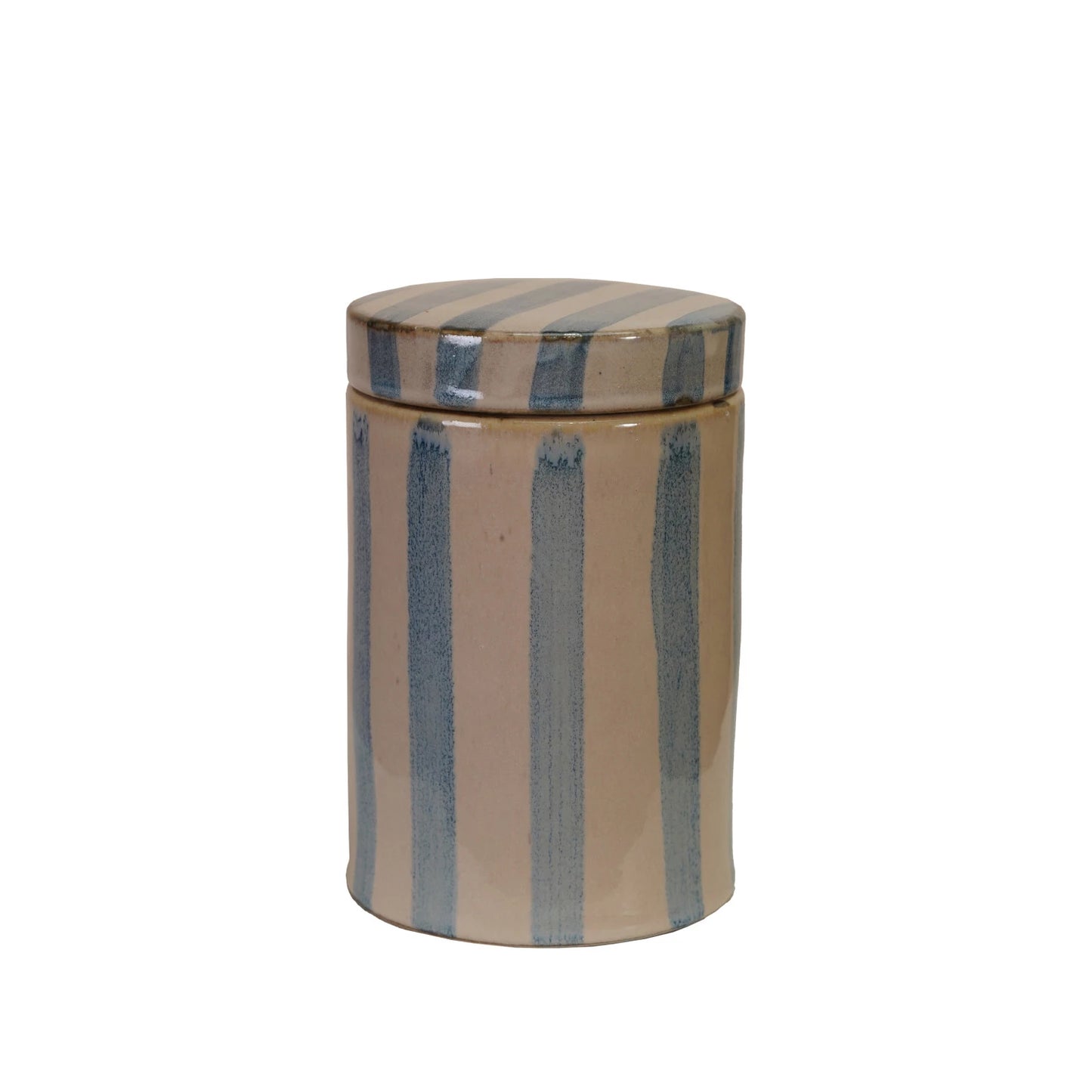 Hand-Painted Striped Jar