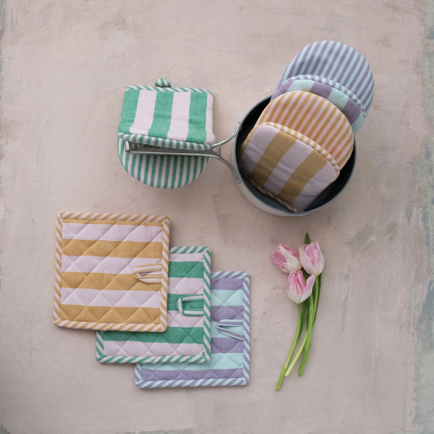 Striped Oven Mitt