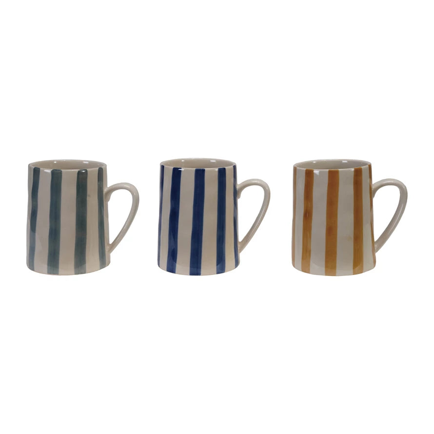 Hand-Painted Striped Mug