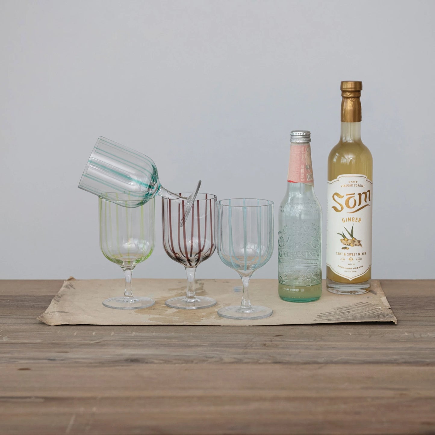 Hand-painted Stripe Stemware