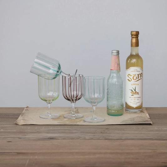 Hand-painted Stripe Stemware
