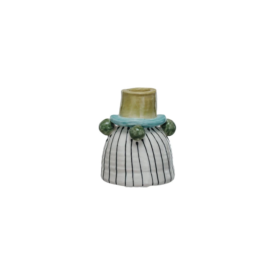Eclectic Stoneware Taper Holders