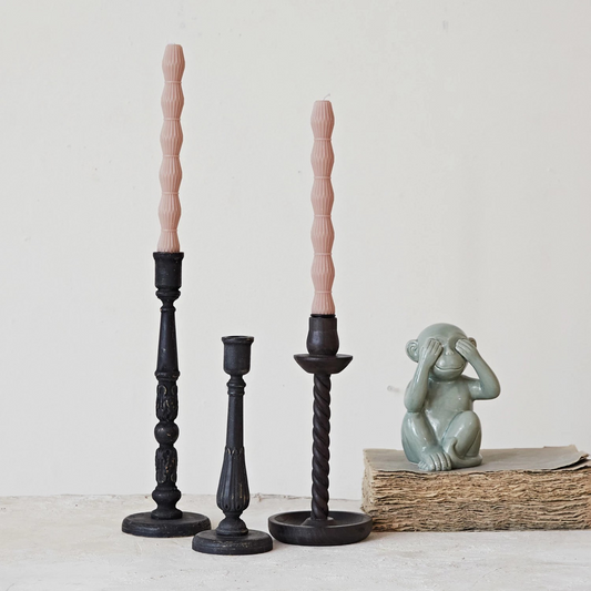 Distressed Black Tapers