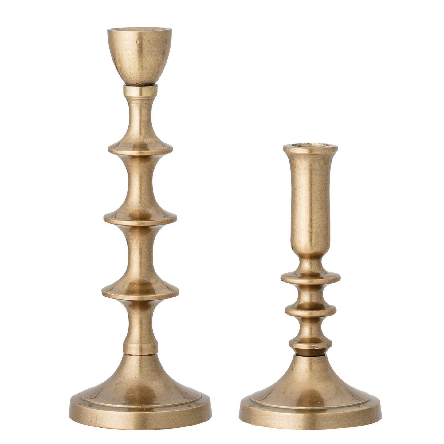 Set of Two Gold Taper Holders