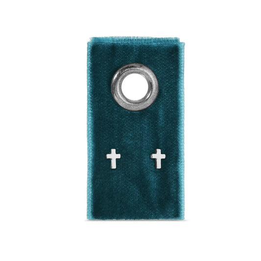 Silver Cross on Velvet