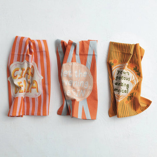 Spring Tea Towel - Cotton Linen Blend