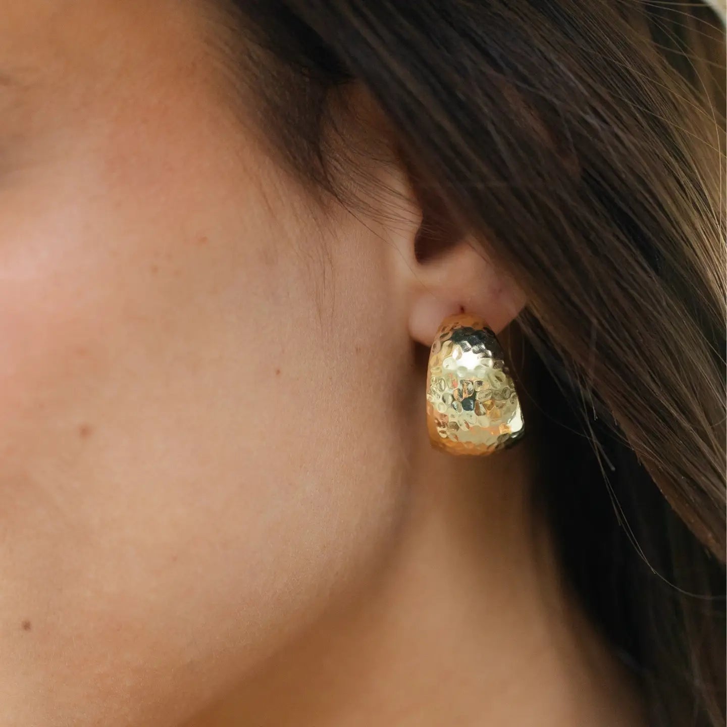 Wide Textured Hoop