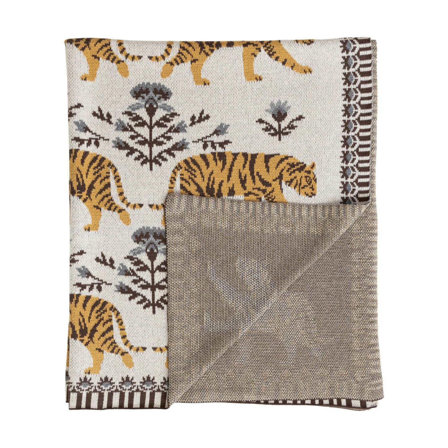 Cotton Knit Tiger Blanket