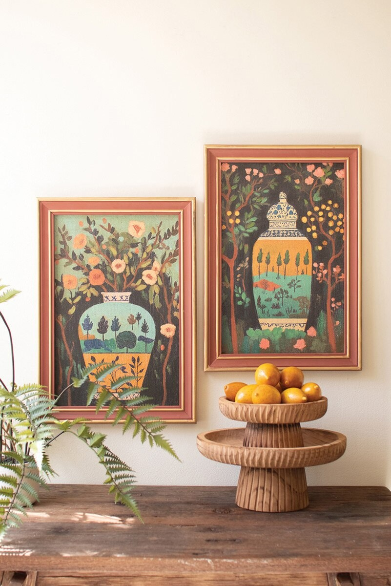 Framed Floral Jar