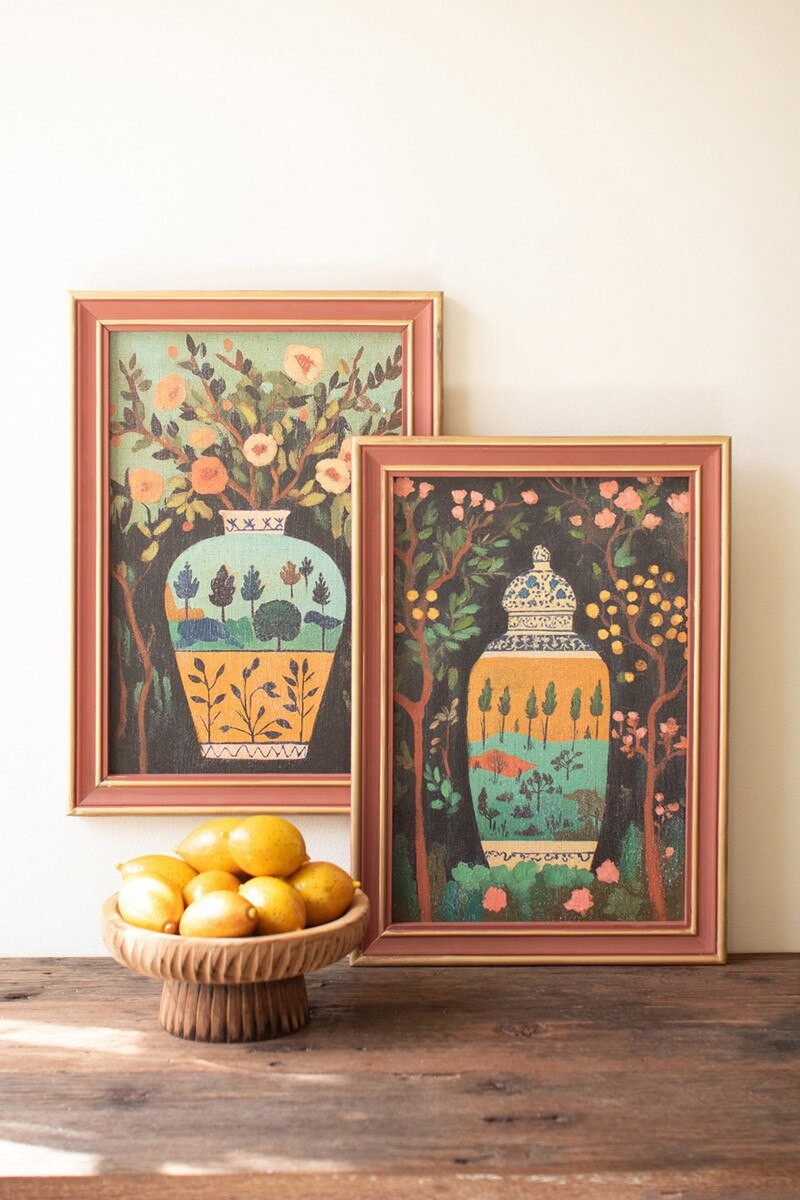 Framed Floral Jar