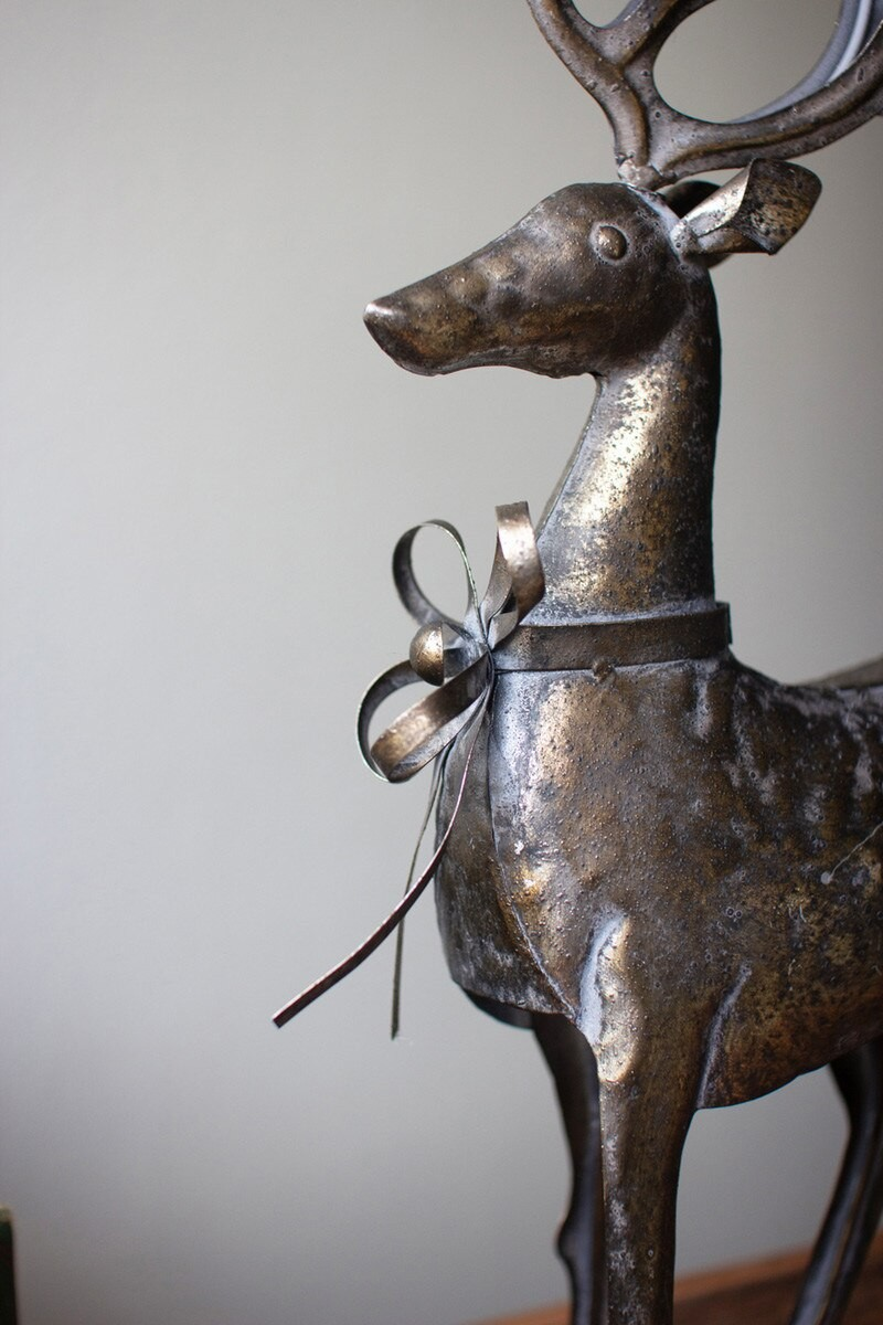 Silver Metal Reindeer