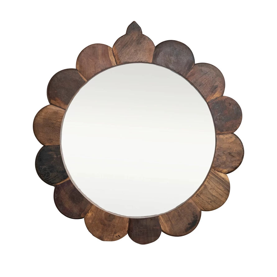 Wood Scalloped Mirror