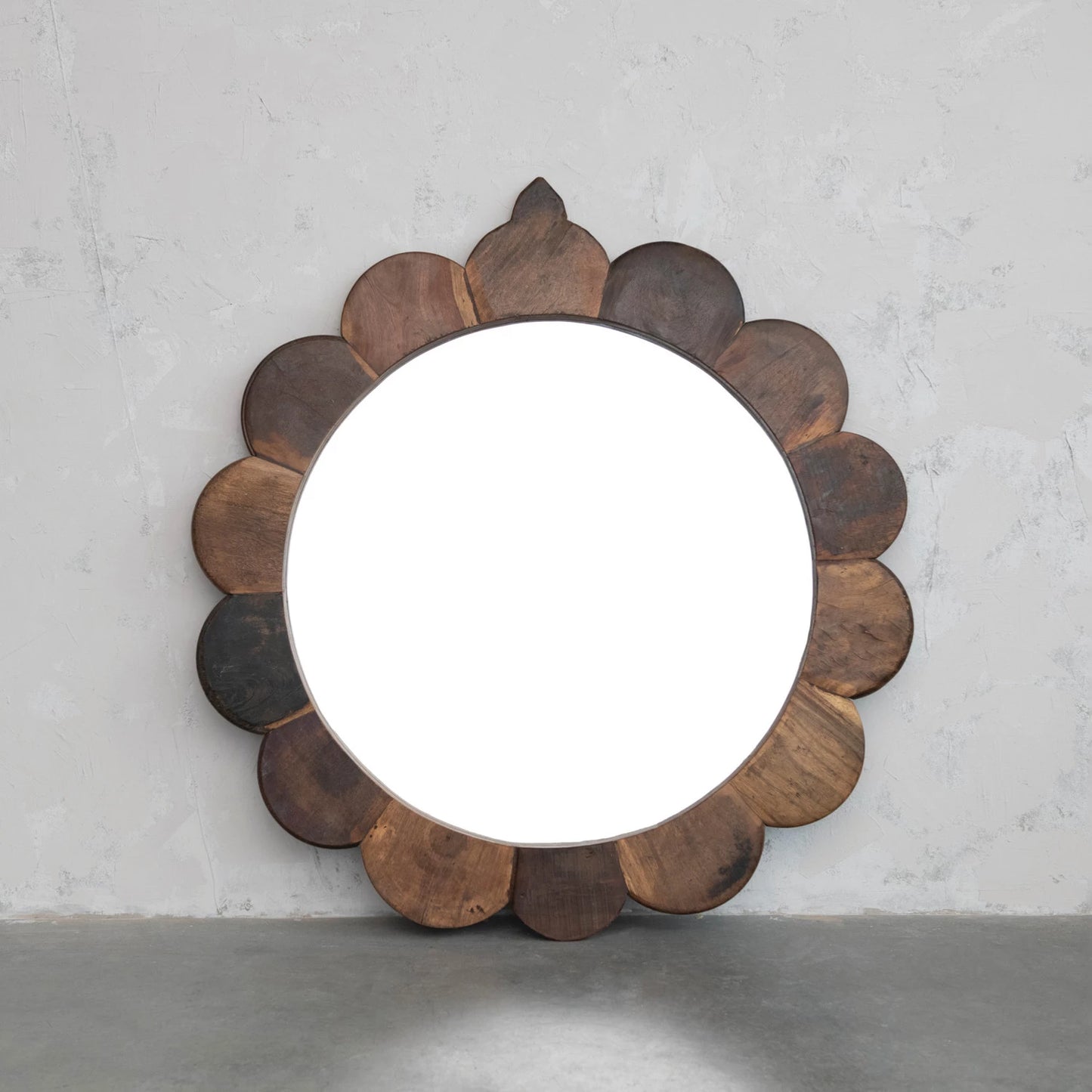 Wood Scalloped Mirror