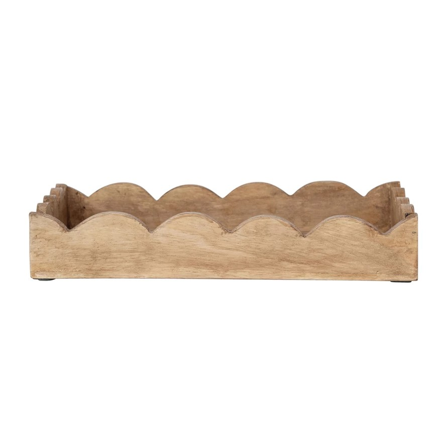 Scalloped Wood Tray II