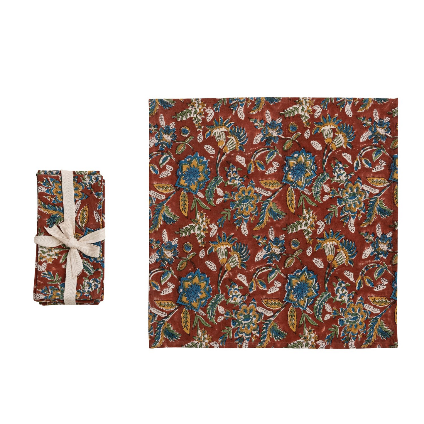 Set of Four Fall Floral Napkins