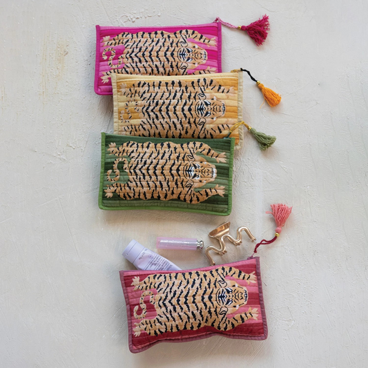 Tiger Print Zipper Pouch