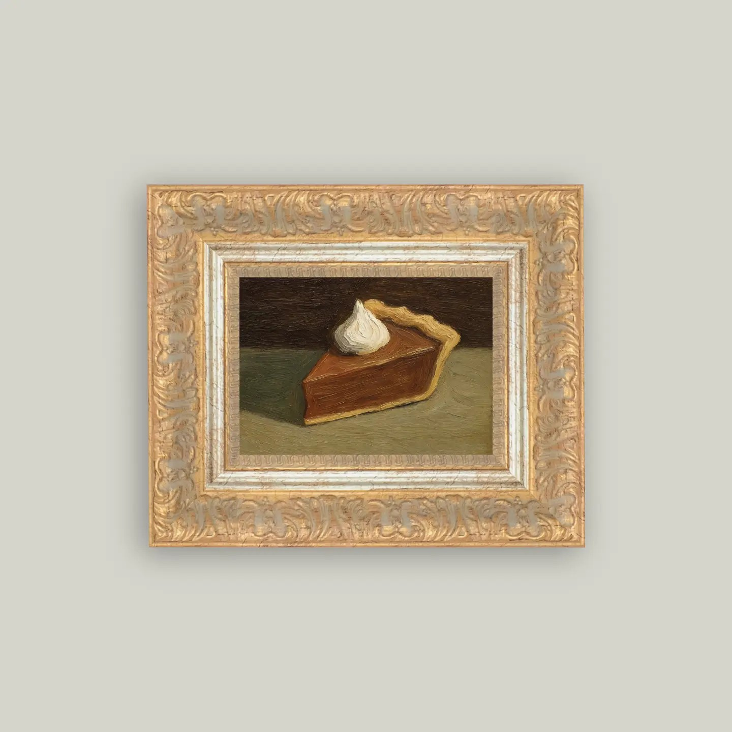 Gold Framed Pumpkin Pie Slice