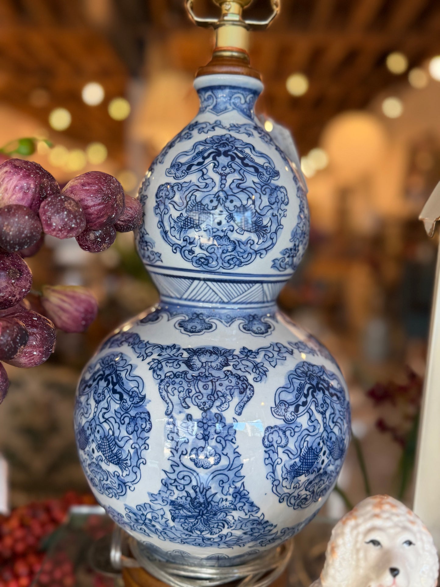 Blue & White Koi Fish Lamp