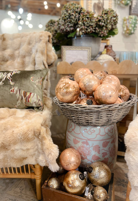 Blush Antique Finished Glass Ornament