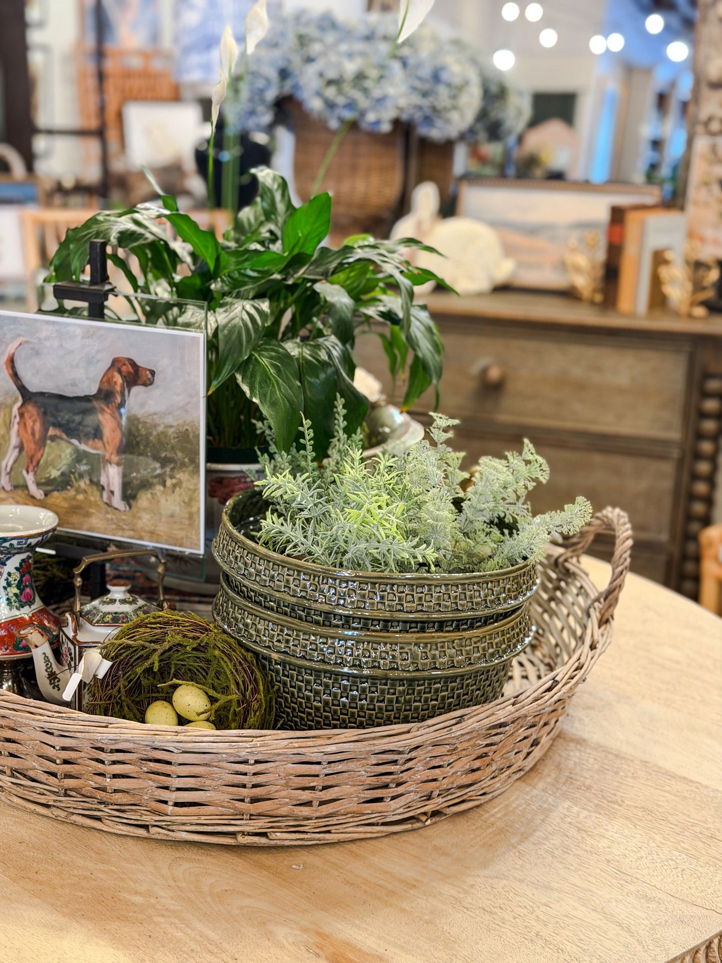 Green Basketweave Bowl