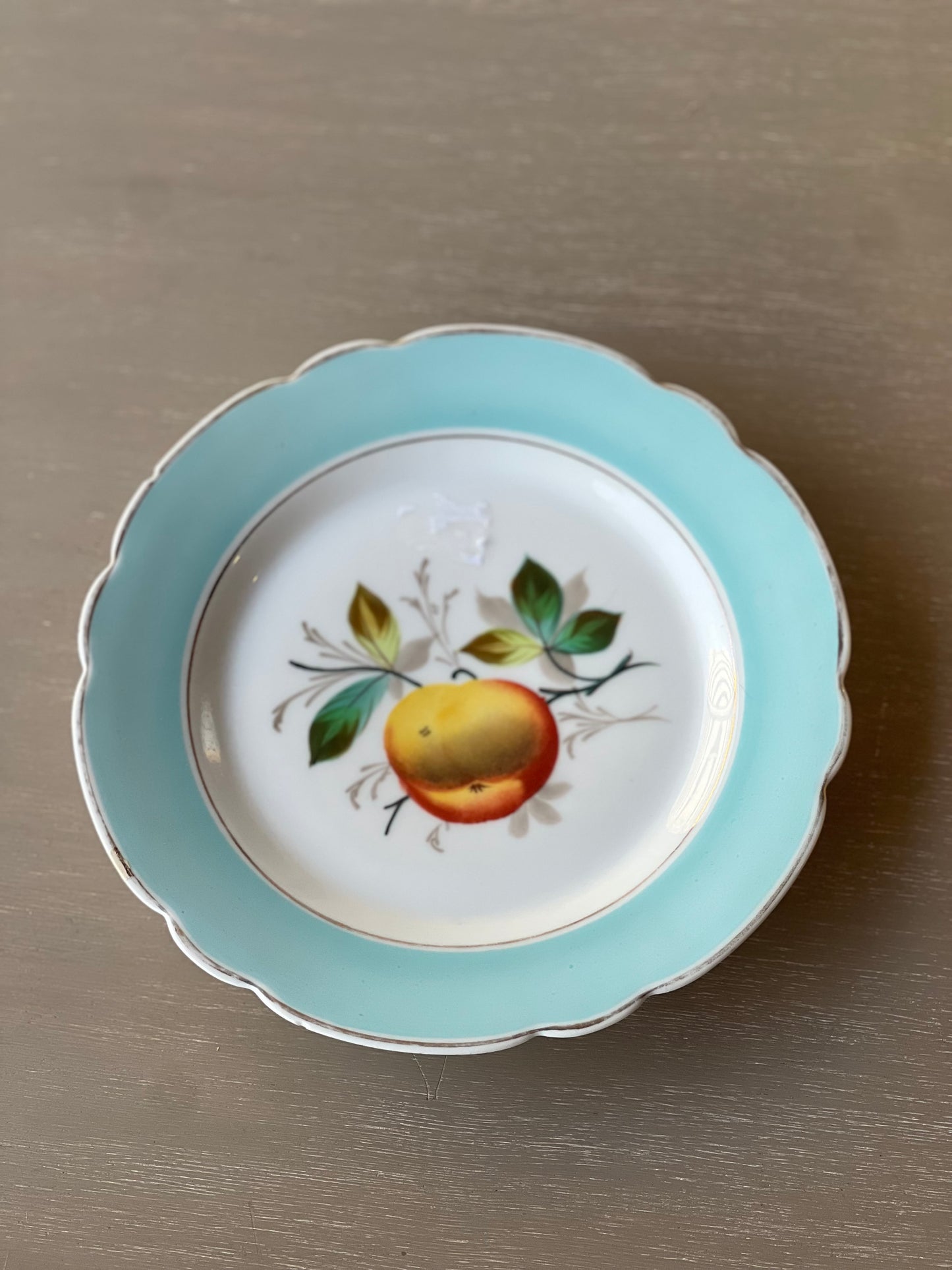 Vintage Fruit Plate with Scalloped Edges