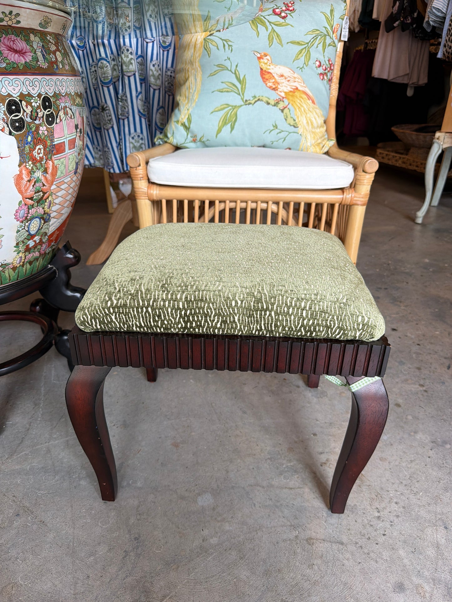 Green Foot Stool / Ottoman