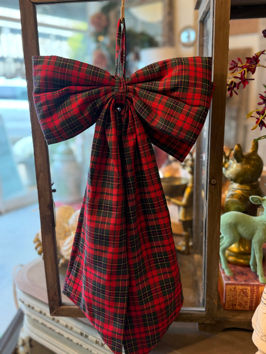 Holiday Plaid Fabric Bow