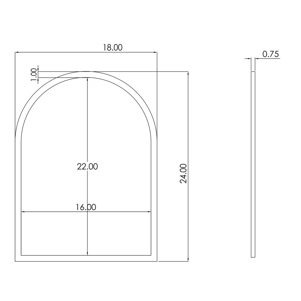 Arched Metal Mirror