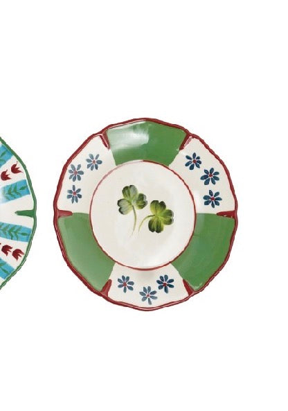 Hand-Painted Cottage Dessert Plate