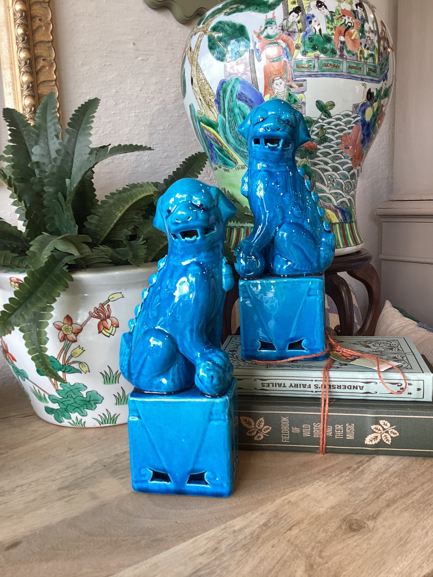 Turquoise Sitting Foo Dogs