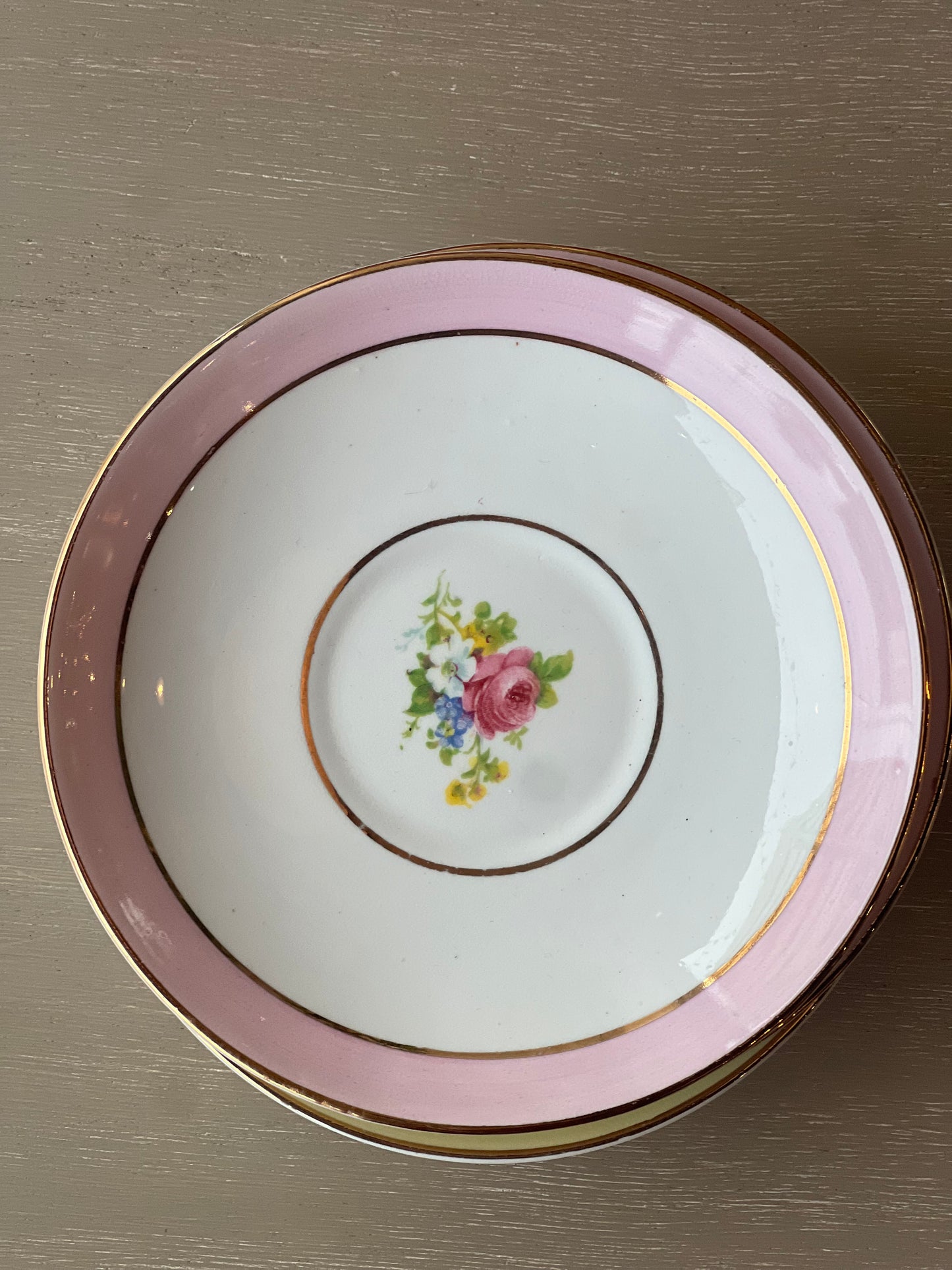 Vintage Pastel Floral Saucer