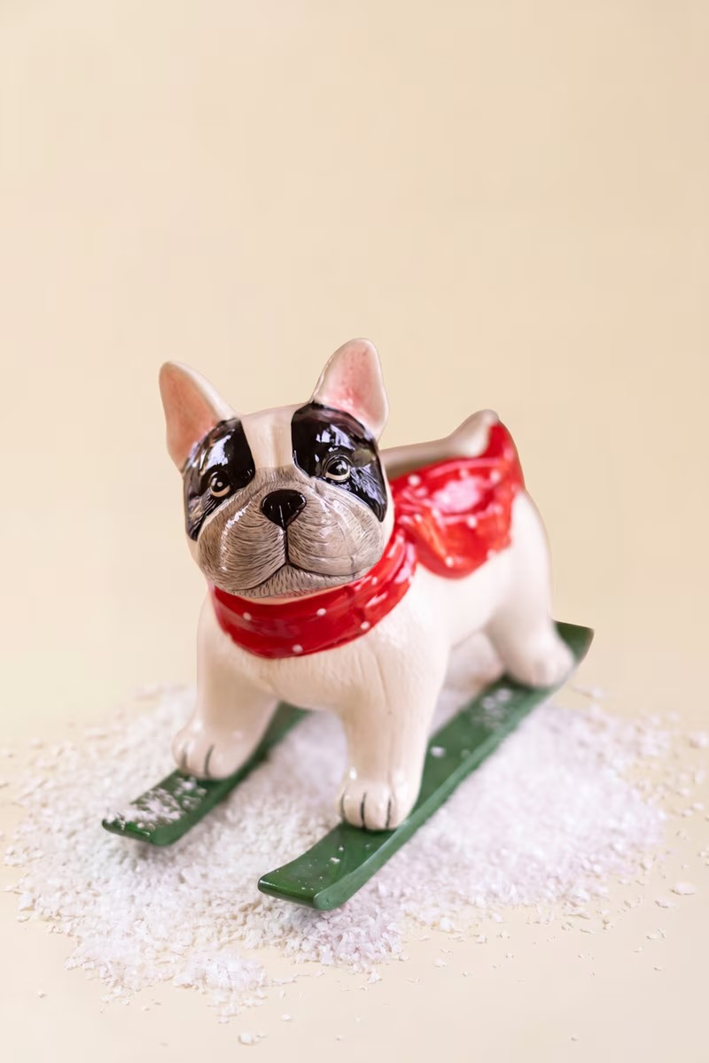 Skiing Dog Planter