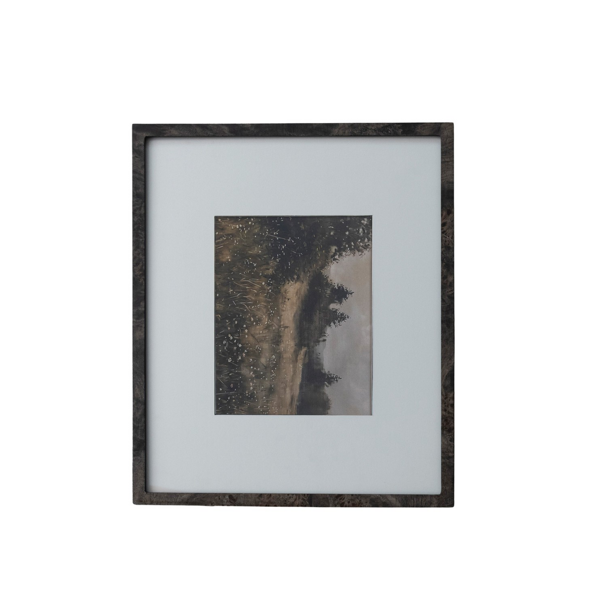 Landscape in Dark Burl Wood Frame