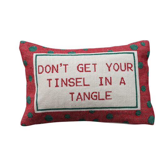 "Don't Get Your Tinsel in a Tangle" Lumbar Pillow